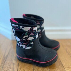 Toddler Girl Waterproof Winter Boots Unicorn